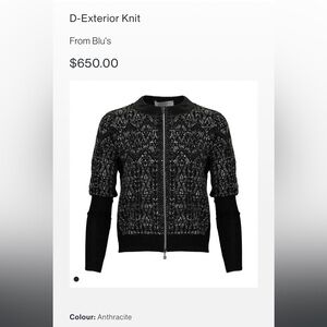 D. Exterior Knitted Woolblend Sweater Cardigan